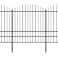 Gartenzaun mit Speerspitzen Stahl (1,75 - 2) x 6,8 m Schwarz Gartenzaun mit Speerspitzen Stahl (1,75 - 2) x 6,8 m Schwarz