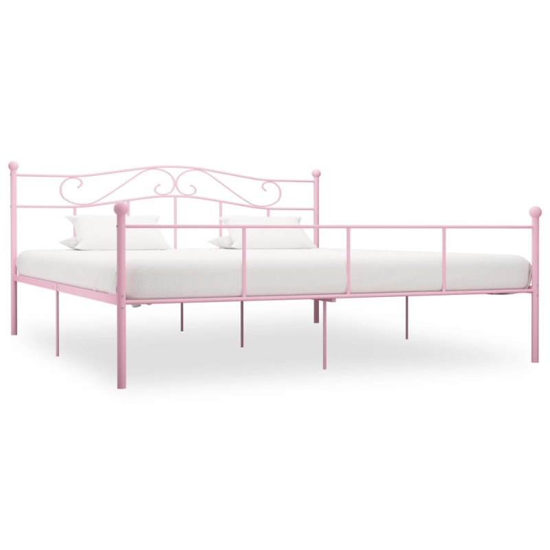vidaXL Bettgestell Rosa Metall 180x200 cm vidaXL Bettgestell Rosa Metall 180x200 cm