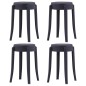 vidaXL Stapelbare Hocker 4 Stk. Schwarz Kunststoff vidaXL Stapelbare Hocker 4 Stk. Schwarz Kunststoff