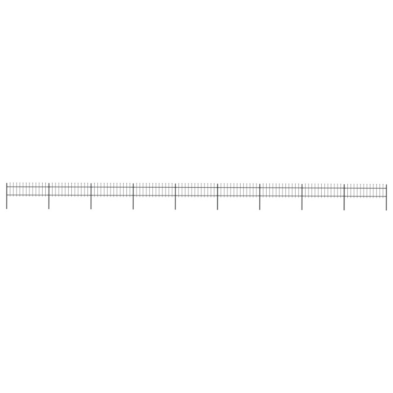 Gartenzaun mit Speerspitzen Stahl 15,3 x 0,6 m Schwarz Gartenzaun mit Speerspitzen Stahl 15,3 x 0,6 m Schwarz