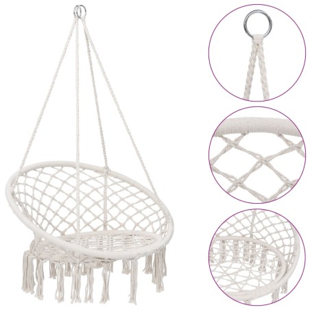 vidaXL Hängesessel 80 cm Beige