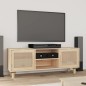 vidaXL TV-Schrank Braun 105x30x40 cm Massivholz Kiefer Natur-Rattan vidaXL TV-Schrank Braun 105x30x40 cm Massivholz Kiefer Natur-Rattan