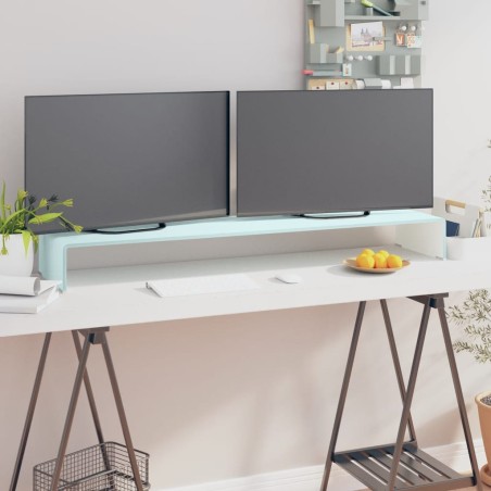 vidaXL TV-Aufsatz/Monitorerhöhung Glas Grün 120x30x13 cm