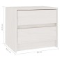 vidaXL Nachttisch Weiß 40x30,5x35,5 cm Massivholz Kiefer vidaXL Nachttisch Weiß 40x30,5x35,5 cm Massivholz Kiefer