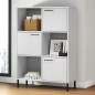 vidaXL Bücherregal OSLO mit Metallbeinen Weiß 90x35x128,5cm Massivholz vidaXL Bücherregal OSLO mit Metallbeinen Weiß 90x35x128,5cm Massivholz
