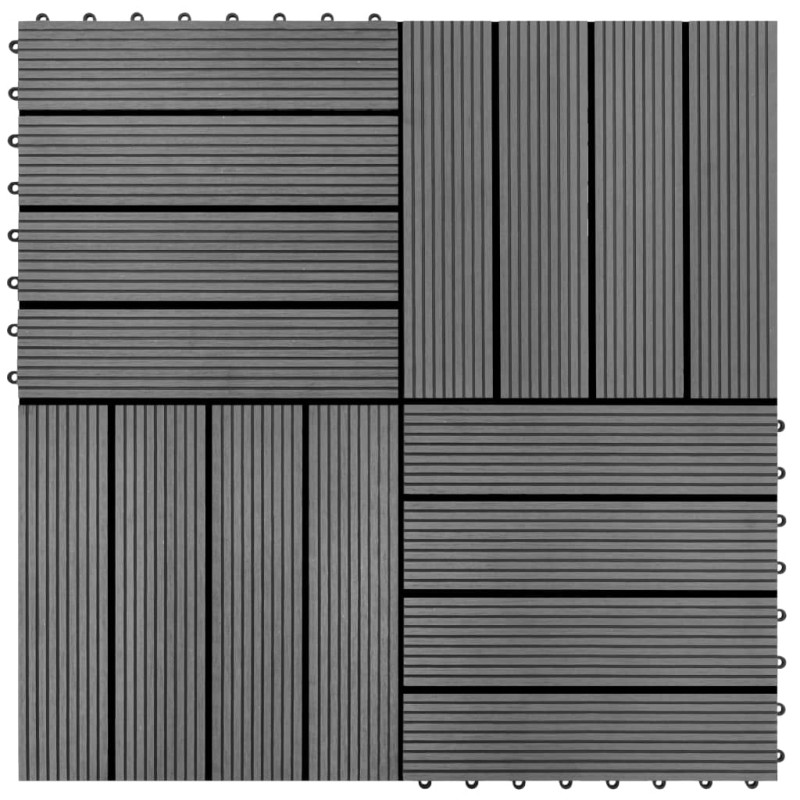 22 Stk. Terrassenfliesen 30 x 30 cm 2 qm WPC Grau 22 Stk. Terrassenfliesen 30 x 30 cm 2 qm WPC Grau