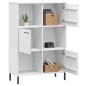 vidaXL Bücherregal OSLO mit Metallbeinen Weiß 90x35x128,5cm Massivholz vidaXL Bücherregal OSLO mit Metallbeinen Weiß 90x35x128,5cm Massivholz