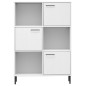 vidaXL Bücherregal OSLO mit Metallbeinen Weiß 90x35x128,5cm Massivholz vidaXL Bücherregal OSLO mit Metallbeinen Weiß 90x35x128,5cm Massivholz