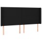 vidaXL LED Kopfteil Schwarz 183x16x118/128 cm Stoff