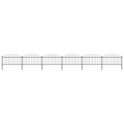vidaXL Gartenzaun mit Speerspitzen Stahl (1,25 - 1,5) x 10,2 m Schwarz