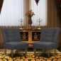 vidaXL Französische Sessel 2 Stk. Grau Stoff vidaXL Französische Sessel 2 Stk. Grau Stoff