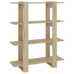 vidaXL Bücherregal/Raumteiler Sonoma-Eiche 100x30x123,5 cm