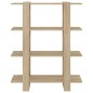 vidaXL Bücherregal/Raumteiler Sonoma-Eiche 100x30x123,5 cm