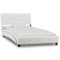 vidaXL Bett mit Matratze Weiß Kunstleder 90 x 200 cm vidaXL Bett mit Matratze Weiß Kunstleder 90 x 200 cm