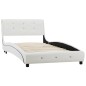 vidaXL Bett mit Matratze Weiß Kunstleder 90 x 200 cm vidaXL Bett mit Matratze Weiß Kunstleder 90 x 200 cm