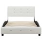 vidaXL Bett mit Matratze Weiß Kunstleder 90 x 200 cm vidaXL Bett mit Matratze Weiß Kunstleder 90 x 200 cm
