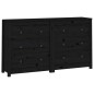 vidaXL Sideboard Schwarz 140x35x80 cm Massivholz Kiefer vidaXL Sideboard Schwarz 140x35x80 cm Massivholz Kiefer