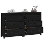 vidaXL Sideboard Schwarz 140x35x80 cm Massivholz Kiefer vidaXL Sideboard Schwarz 140x35x80 cm Massivholz Kiefer