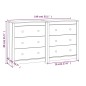 vidaXL Sideboard Schwarz 140x35x80 cm Massivholz Kiefer vidaXL Sideboard Schwarz 140x35x80 cm Massivholz Kiefer