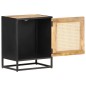 vidaXL Nachttisch 40x30x50 cm Raues Mangoholz und Wiener Geflecht   
