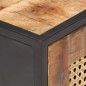 vidaXL Nachttisch 40x30x50 cm Raues Mangoholz und Wiener Geflecht   