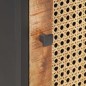 vidaXL Nachttisch 40x30x50 cm Raues Mangoholz und Wiener Geflecht   