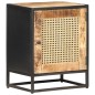vidaXL Nachttisch 40x30x50 cm Raues Mangoholz und Wiener Geflecht   