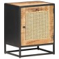 vidaXL Nachttisch 40x30x50 cm Raues Mangoholz und Wiener Geflecht   