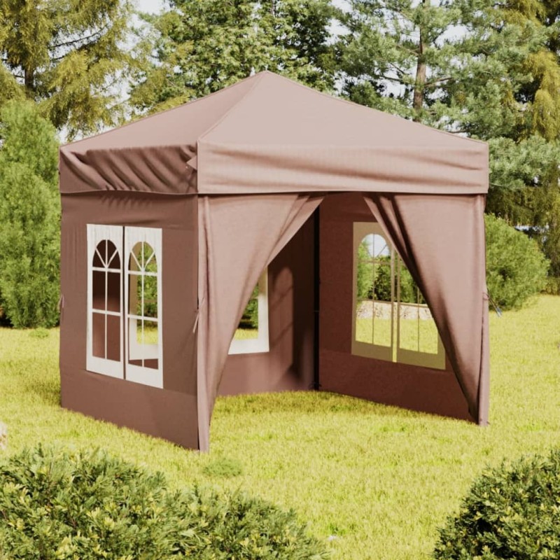 vidaXL Partyzelt Faltbar mit Seitenwänden Taupe 2x2 m vidaXL Partyzelt Faltbar mit Seitenwänden Taupe 2x2 m