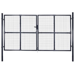 vidaXL Mesh-Gartentor Verzinkter Stahl 289 x 200 cm Grau