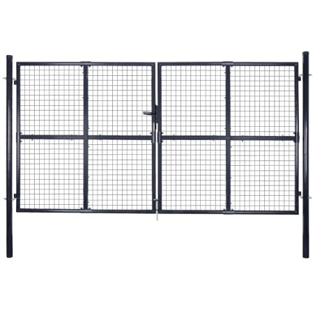 vidaXL Mesh-Gartentor Verzinkter Stahl 289 x 200 cm Grau