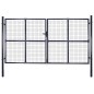 vidaXL Mesh-Gartentor Verzinkter Stahl 289 x 200 cm Grau vidaXL Mesh-Gartentor Verzinkter Stahl 289 x 200 cm Grau