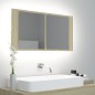 vidaXL LED-Bad-Spiegelschrank Sonoma-Eiche 90x12x45 cm Acryl vidaXL LED-Bad-Spiegelschrank Sonoma-Eiche 90x12x45 cm Acryl