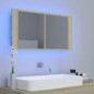 vidaXL LED-Bad-Spiegelschrank Sonoma-Eiche 90x12x45 cm Acryl vidaXL LED-Bad-Spiegelschrank Sonoma-Eiche 90x12x45 cm Acryl