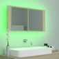 vidaXL LED-Bad-Spiegelschrank Sonoma-Eiche 90x12x45 cm Acryl vidaXL LED-Bad-Spiegelschrank Sonoma-Eiche 90x12x45 cm Acryl