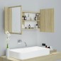 vidaXL LED-Bad-Spiegelschrank Sonoma-Eiche 90x12x45 cm Acryl vidaXL LED-Bad-Spiegelschrank Sonoma-Eiche 90x12x45 cm Acryl