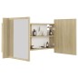 vidaXL LED-Bad-Spiegelschrank Sonoma-Eiche 90x12x45 cm Acryl vidaXL LED-Bad-Spiegelschrank Sonoma-Eiche 90x12x45 cm Acryl