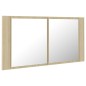 vidaXL LED-Bad-Spiegelschrank Sonoma-Eiche 90x12x45 cm Acryl vidaXL LED-Bad-Spiegelschrank Sonoma-Eiche 90x12x45 cm Acryl