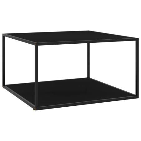 vidaXL Couchtisch Schwarz mit Schwarzem Glas 90x90x50 cm