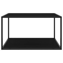 vidaXL Couchtisch Schwarz mit Schwarzem Glas 90x90x50 cm