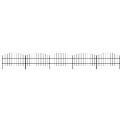 Gartenzaun mit Speerspitzen Stahl (0,75 - 1) x 8,5 m Schwarz