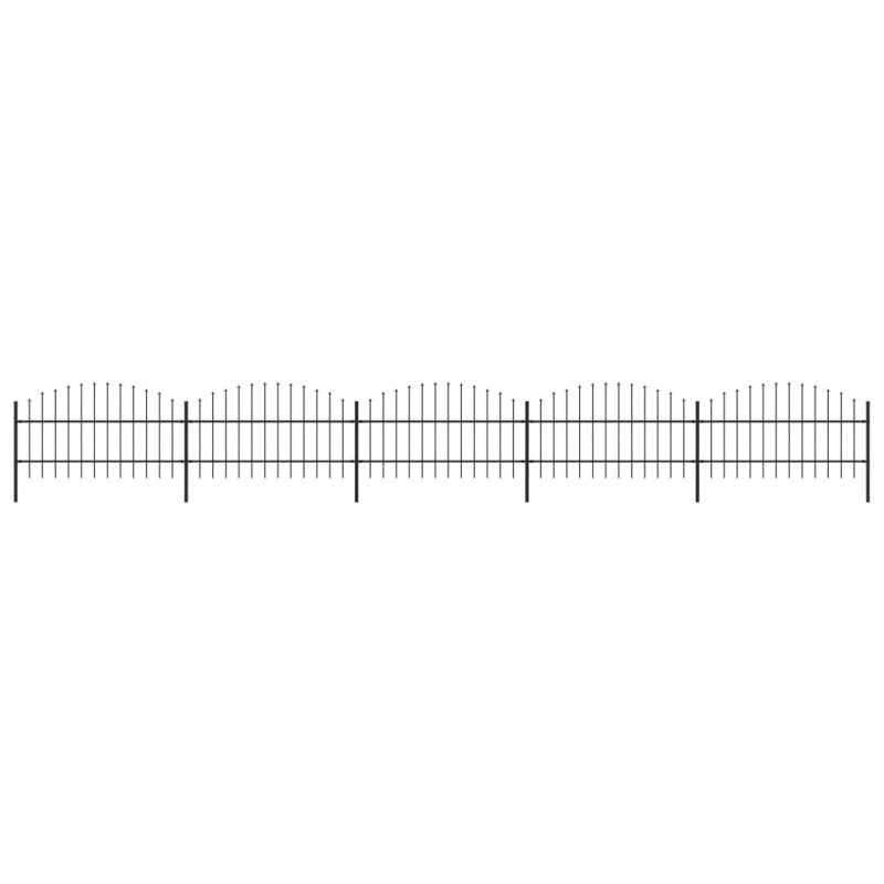 Gartenzaun mit Speerspitzen Stahl (0,75 - 1) x 8,5 m Schwarz Gartenzaun mit Speerspitzen Stahl (0,75 - 1) x 8,5 m Schwarz