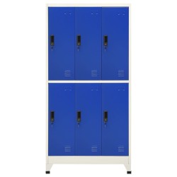 vidaXL Schließfachschrank Grau und Blau 90x45x180 cm Stahl