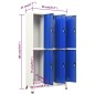 vidaXL Schließfachschrank Grau und Blau 90x45x180 cm Stahl vidaXL Schließfachschrank Grau und Blau 90x45x180 cm Stahl