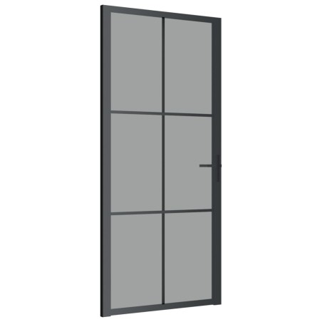 vidaXL Innentür 93x201,5 cm Schwarz ESG-Glas und Aluminium
