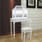 vidaXL Schminktisch mit 3-in-1 Spiegel und Hocker 2 Schubladen Weiß vidaXL Schminktisch mit 3-in-1 Spiegel und Hocker 2 Schubladen Weiß