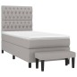 vidaXL Boxspringbett mit Matratze Hellgrau 90x200 cm Stoff vidaXL Boxspringbett mit Matratze Hellgrau 90x200 cm Stoff