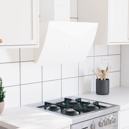 vidaXL Dunstabzugshaube 60 cm Stahl und Hartglas Weiß