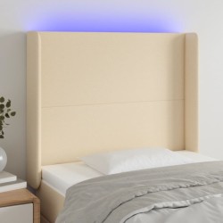 vidaXL LED Kopfteil Creme 93x16x118/128 cm Stoff