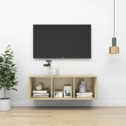 vidaXL TV-Wandschrank Sonoma-Eiche 37x37x107 cm Holzwerkstoff